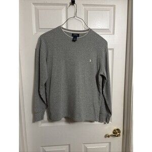 Polo Ralph Lauren Waffle Knit Thermal Women’s Gray Long Sleeve Pullover,  Size L